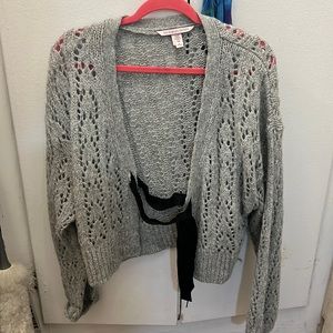 Victoria's Secret size medium grey sweater with tye